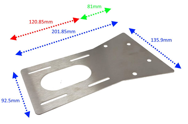 ACC345 - Stainless Steel Extension Plate For Our Roof Mount Overhang Reversing Camera