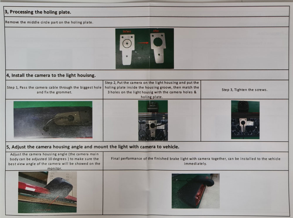 VW Volkswagen Crafter (2017+) Brake Light Reversing Camera kit with 7" Mirror Display - PM39BLJ