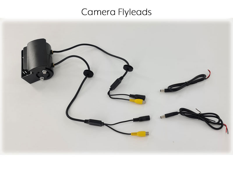 Black Twin-Lens Reverse & Rear-View Camera - Sony CCD - Stainless Steel Bracket - RCA (Phono)