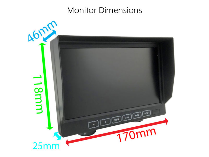 Twin-Lens Reversing & Driving Camera Kit with 7″ Dash Monitor – Sony CCD or 1080P High Definition Camera | PM63B