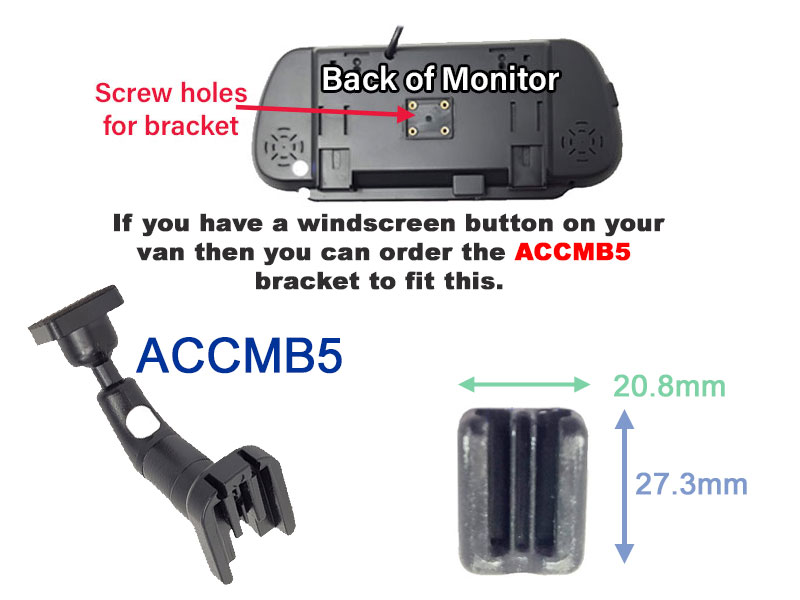 Two Door W447 Mercedes Vito Reversing Camera kit with 7" Mirror Display 2016 to Present - PM39BLOB