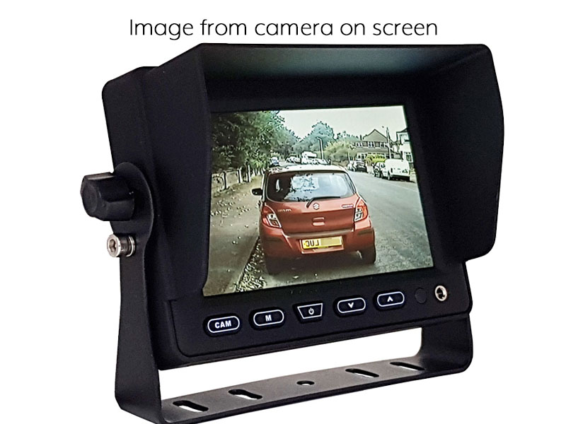 5" Dash Monitor + Sony CCD White Twin Lens Bracket Reversing & Rearview Camera Kit - PM53W
