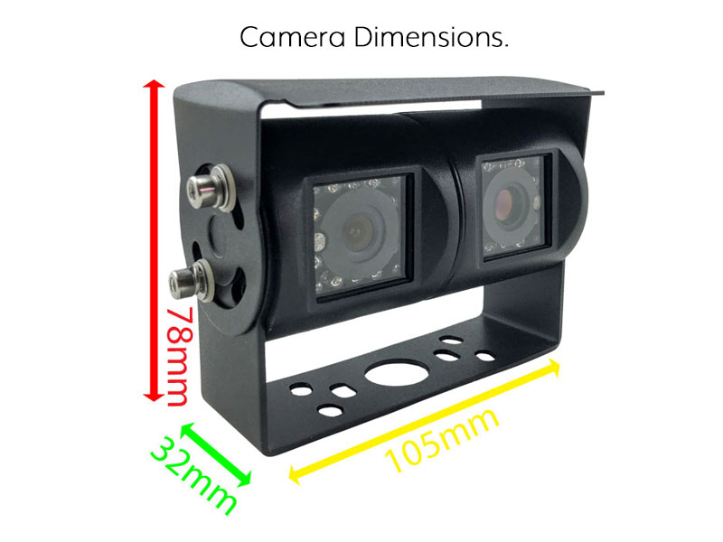 9" Heavy Duty Dash Display + Sony CCD (or optional Sony AHD) Black Twin Lens Bracket Reversing & Rearview Camera Kit- PM93