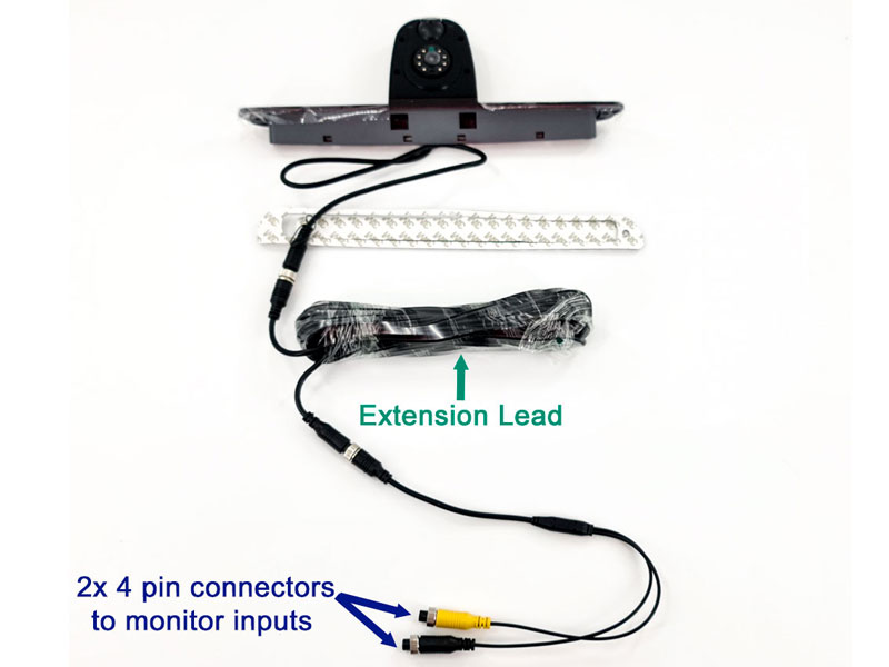 Mercedes Sprinter (2006+) / VW Crafter (2006-2017) Twin Lens Brake Light Reversing + Driving Rear View Camera kit with 7" Mirror Display - PM39BLDTW