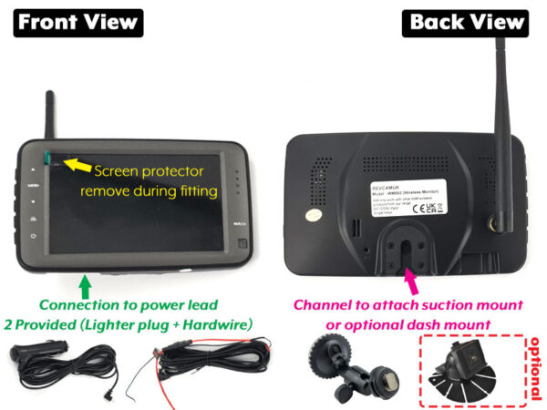 Sharp CCD Black Bracket Wireless Reverse Camera Kit with 5" monitor | DW10A