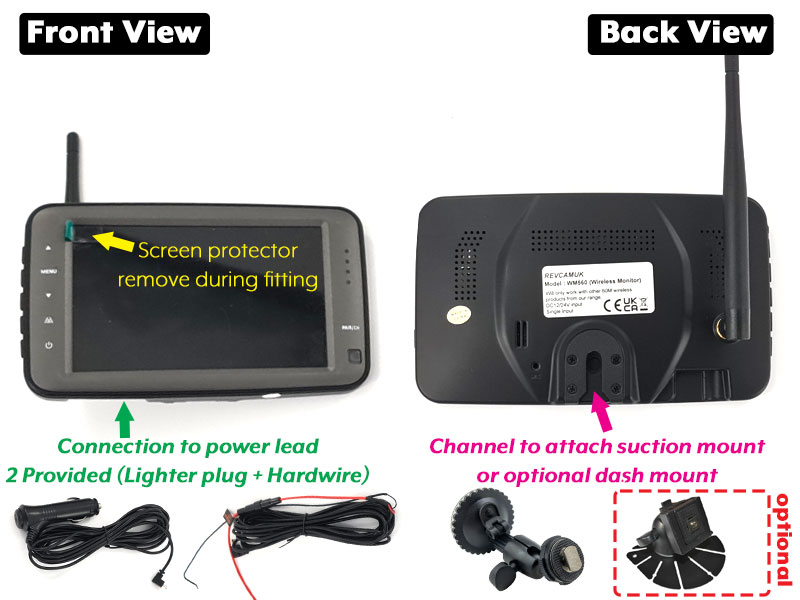 Sharp CCD Black Bracket Wireless Reverse Camera Kit with 5" monitor | DW10A