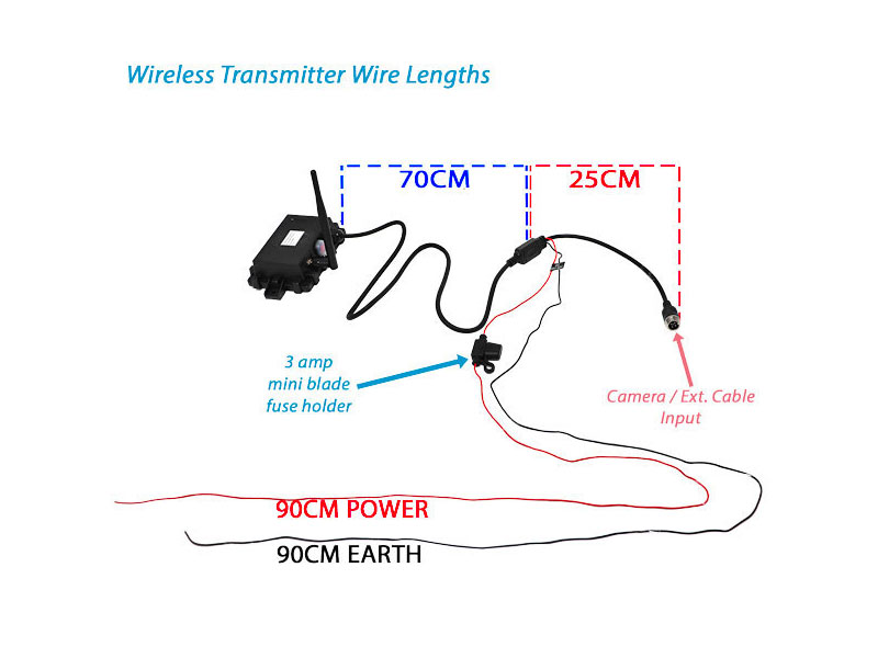 Sony CCD Black Bracket Wireless Reverse / Rear View Camera with 5" monitor | DW51B