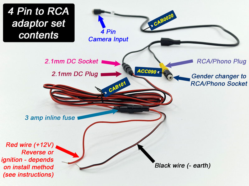 Black Roof / Overhang Reversing Camera - Sony CCD 700TVL - 4-Pin