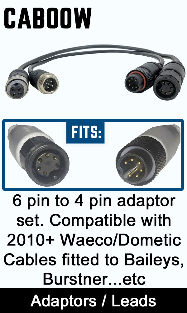 Waeco / Dometic / Baileys / Burstner Motorhome Pre-fitted Cable compatible adaptors 2010+ to Single 4 pin | CAB00W