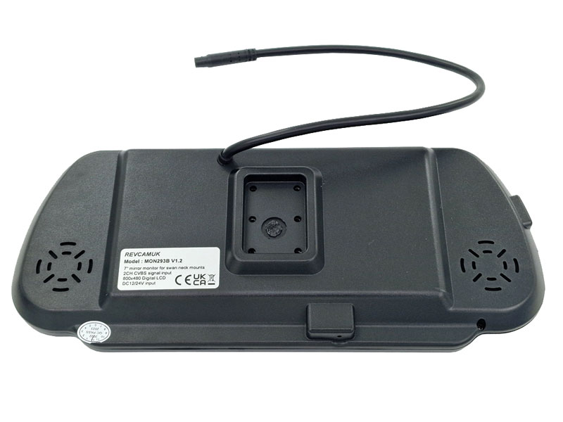 7" Mirror monitor display to fit swan neck brackets 2x 4 pin inputs | MON293B