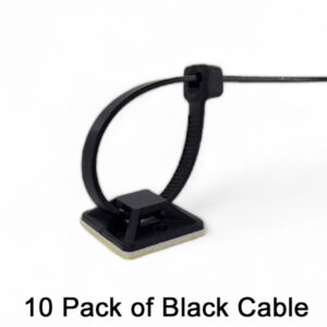 10x Black Cable Tie Adhesive Base + 250mm Cable Tie | ACC1523+ACC1332