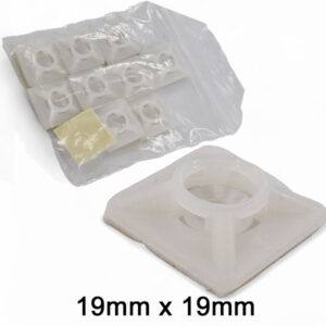 10x White Cable Tie Adhesive Base | ACC1524