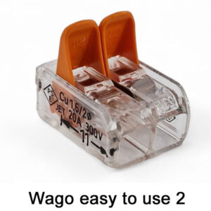 Wago 2 Pole Terminal Block Splice Connector with lever lock and transparent body | ACC221-2 / 221-412