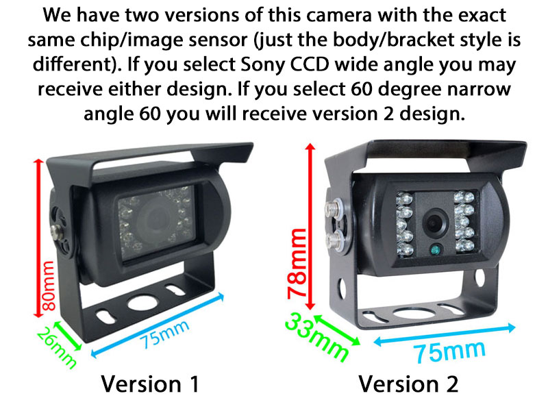 Sony CCD Black Bracket Wireless Reverse / Rear View Camera with 7" monitor | DW61