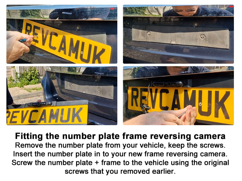 Numberplate Frame Reversing Camera System with Mirror Monitor (600TVL or 1080P AHD option) | PM35F