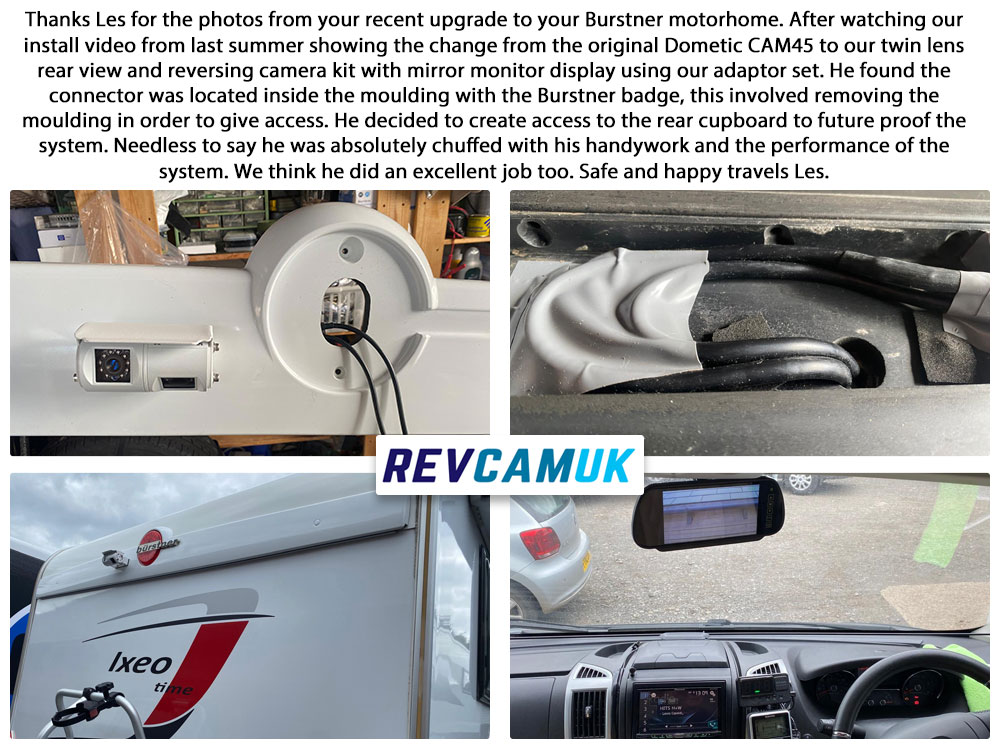 Customers Upgrade - Burstner Single Reversing Camera to Twin Rear View Camera