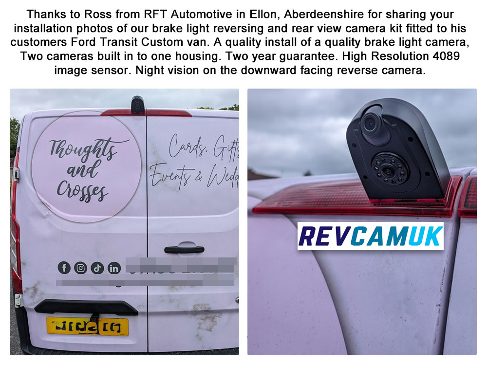 Ford Transit Custom May 2016-2024 Twin Lens Brake Light Reversing Camera | CAM007FTC LED TW