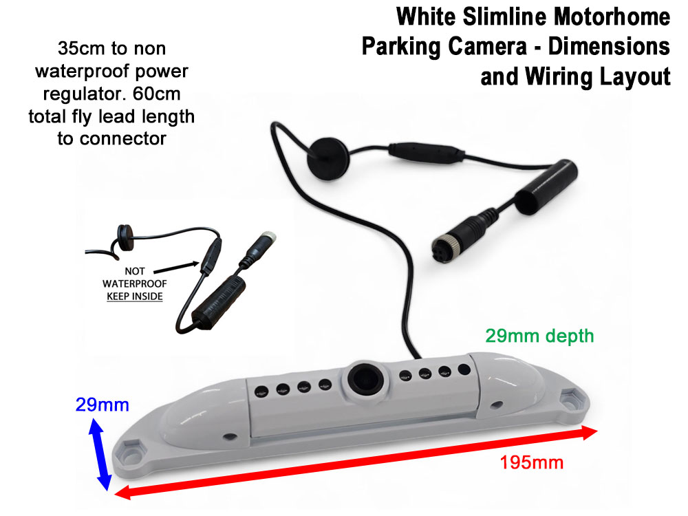 White Numberplate Parking Camera - 700TVL - 4-Pin