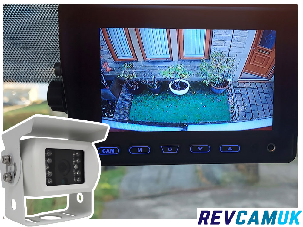 5" Dash Monitor + 2x Sony CCD White Bracket Reversing Cameras Kit - PM52W