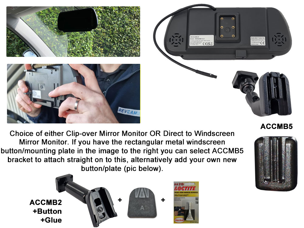 Mercedes Vito (2016+) Brake Light Reversing Camera kit with 7" Mirror Display - PM39BLO