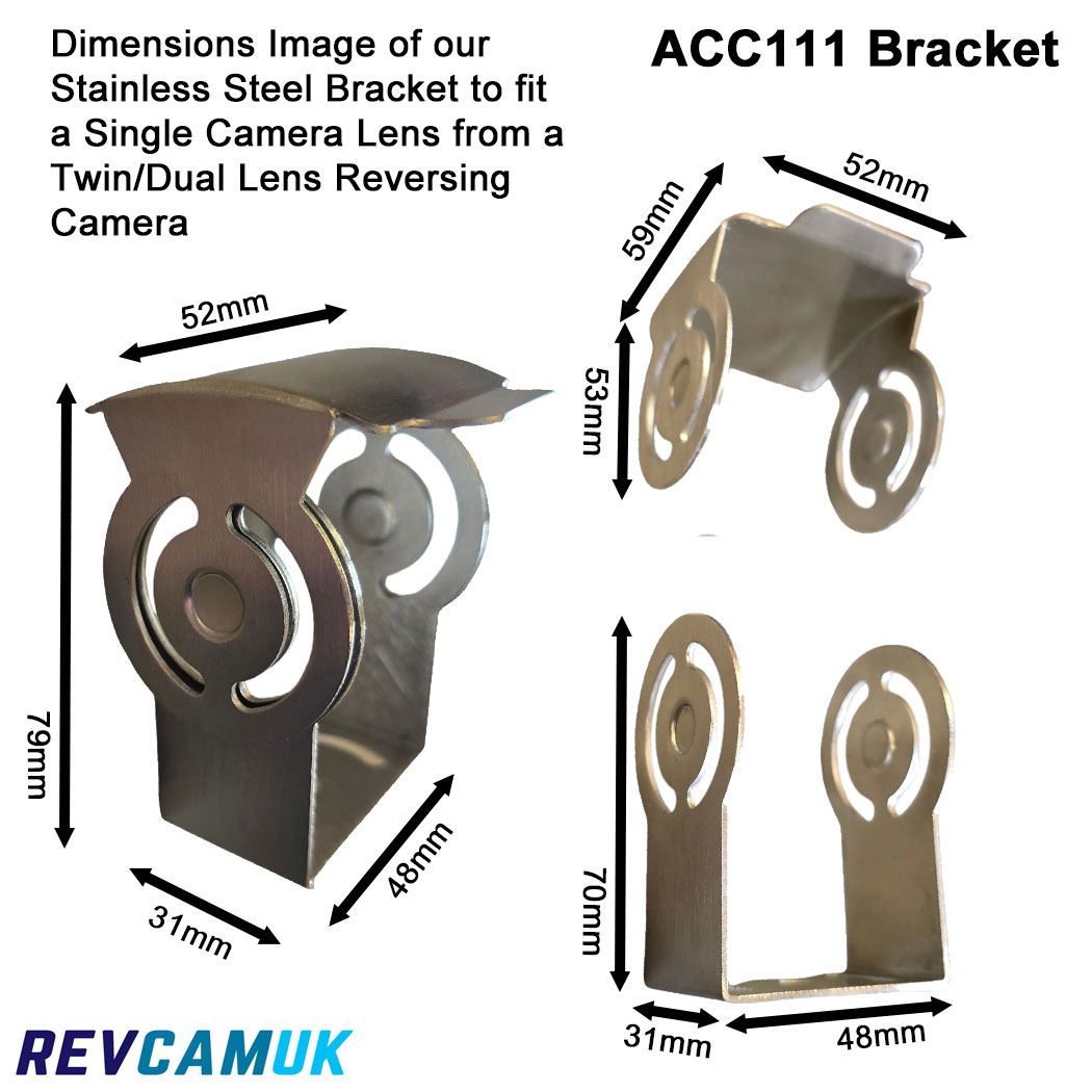 Polished Stainless Steel Bracket to fit a single unit from a twin lens camera | ACC111