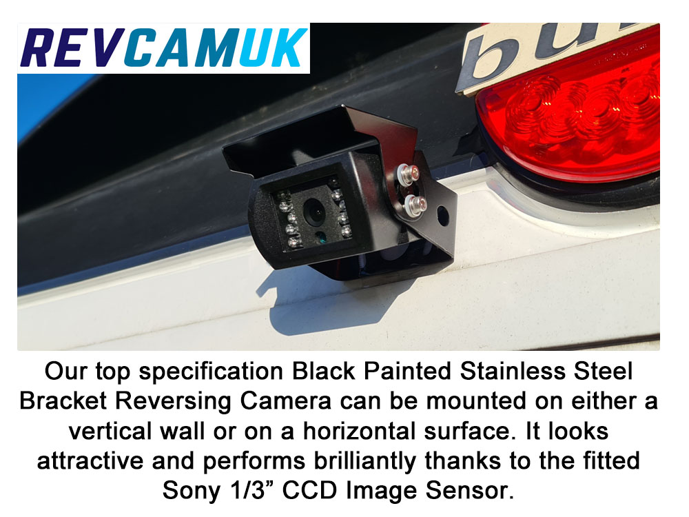 Black Reversing Camera - Sony CCD 700TVL - Stainless Steel Bracket - 4-Pin