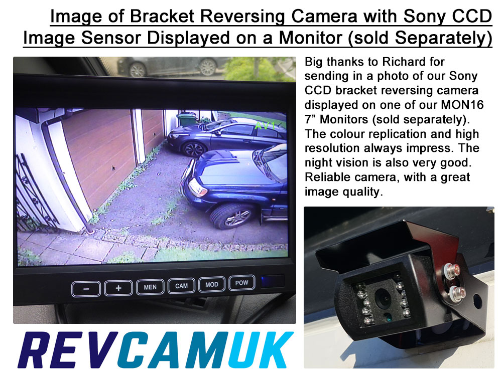 Black Reversing Camera - Sony CCD 700TVL - Stainless Steel Bracket - 4-Pin