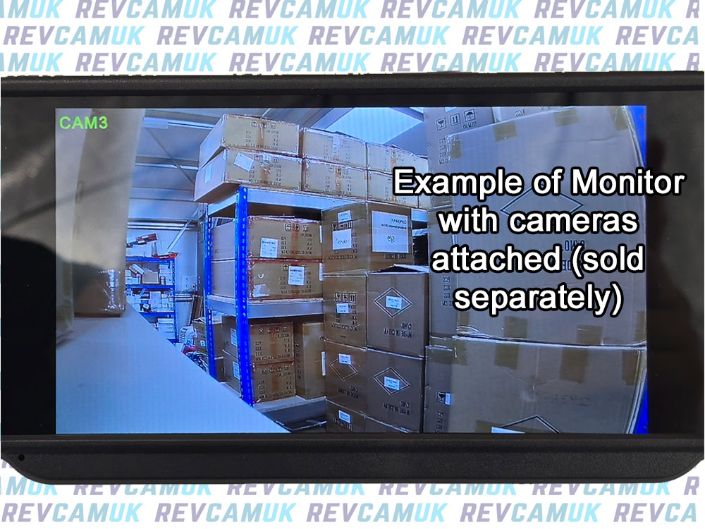 Quad/Split-Screen 7" Windscreen Bracket Rear View Mirror monitor display for 4x reversing camera/side cameras- 4x inputs (720P/960P/1080P/CVBS) | MON293BQAHD