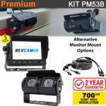 5" Dash Monitor + Sony CCD Black Twin Lens Bracket Reversing & Rearview Camera Kit - PM53B