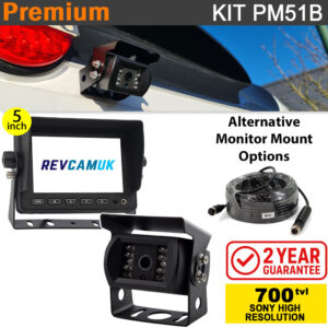 Black Sony CCD Bracket Reversing Camera Kit with 5" Dash Monitor - PM51B