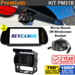 Black Bracket Reversing Camera Kit with Sony CCD or AHD image sensor + Mirror Monitor - PM31B 