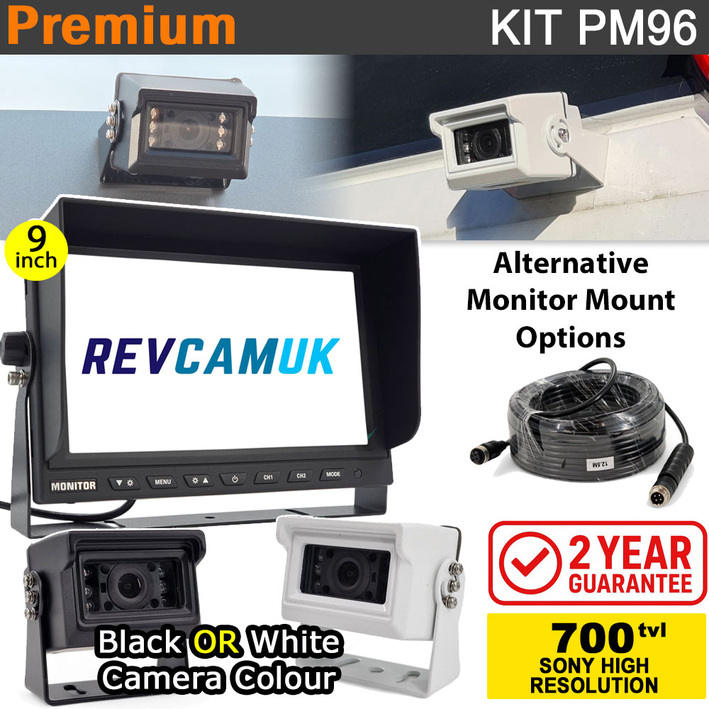PM96: Premium Reversing Camera Kit - 9" Dash Screen + Top Spec Sony CCD Compact Bracket Camera