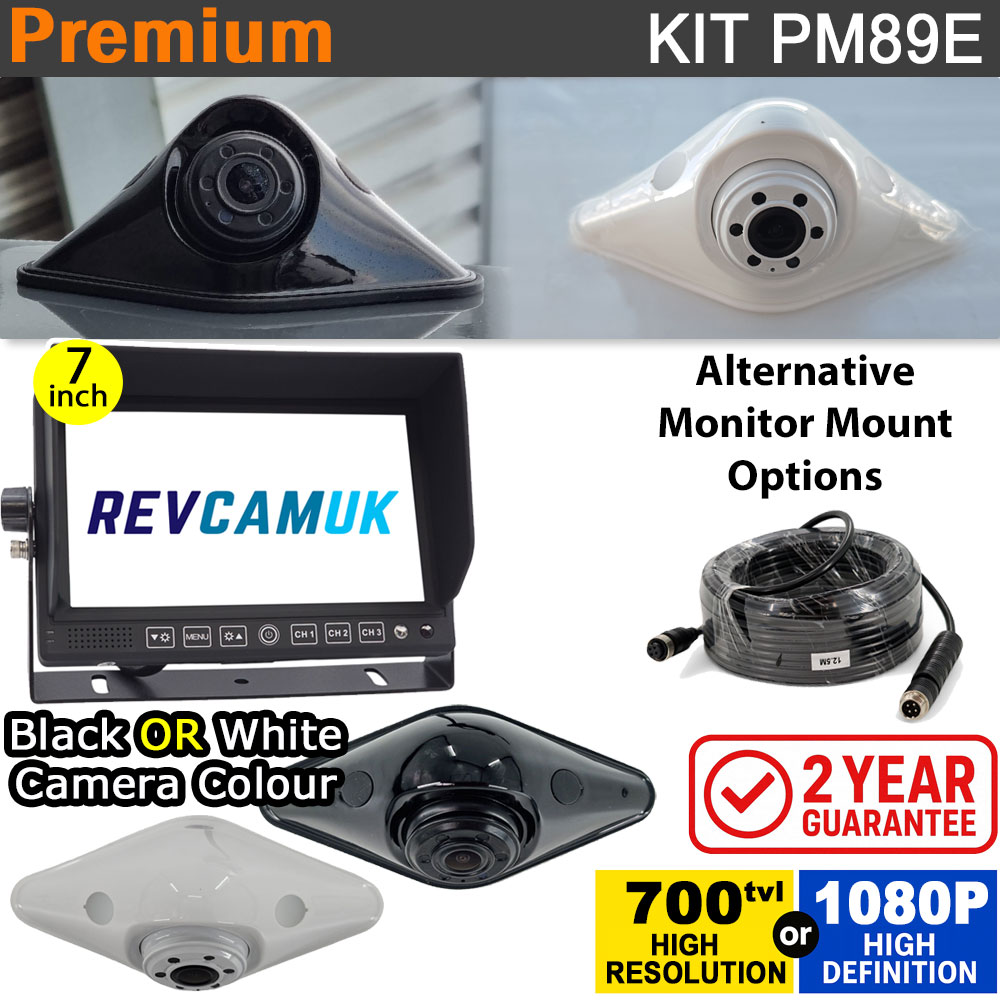 7" Heavy Duty Dash Display + "Diamond" Shape Reversing Camera Kit - PM89E