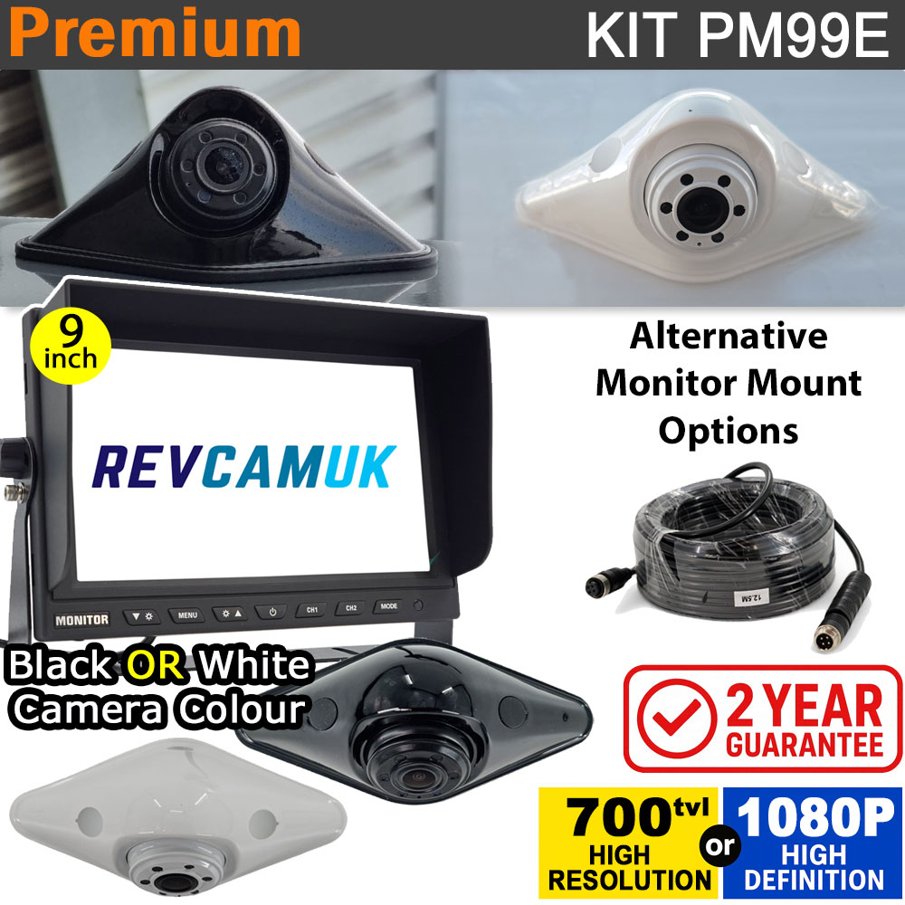 PM99E: Premium Reversing Camera Kit - 9" Dash Screen + "diamond" Shape Reversing Camera Kit