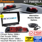 Fiat Ducato / Citroen Relay / Peugeot Boxer / Vauxhall Movano Brake Light Reversing Camera kit with 7" Monitor Display - PM69BLA