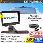 Mercedes Sprinter (2006+) / VW Crafter (2006-2017) Brake Light Reversing Camera kit with 7" Monitor Display - PM69BLD