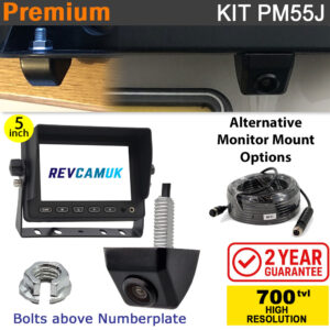 Pole/Bolt Number Plate Reversing Camera Kit with 5" Dash Monitor - PM55J
