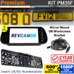Numberplate Frame Reversing Camera System with Mirror Monitor (600TVL or 1080P AHD option) | PM35F