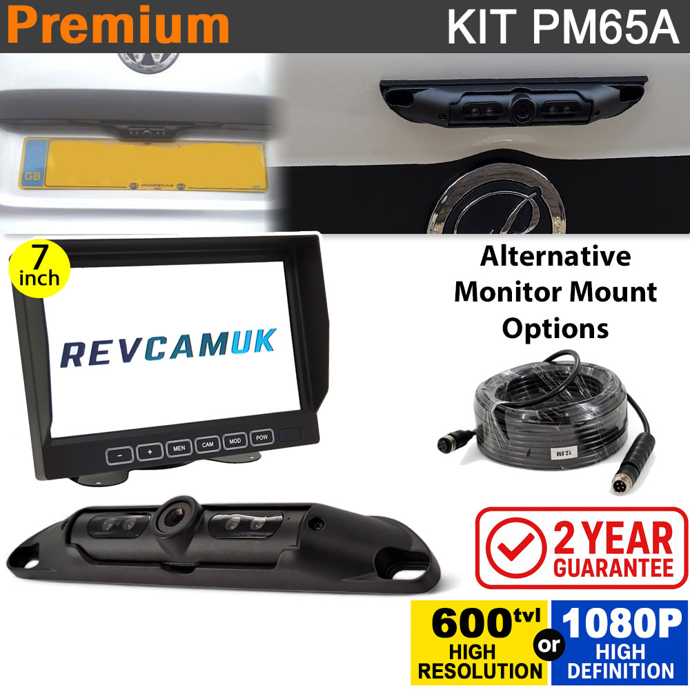 Numberplate Reversing Camera Kit with 7″ Dash Monitor – 600TVL or 1080P High Definition Camera | PM65