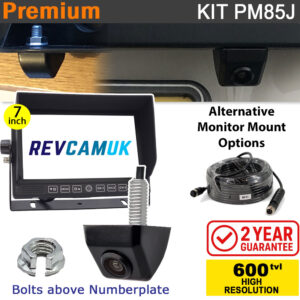 7" Heavy Duty Dash Screen + Bolt on Numberplate Reversing Camera Kit - PM85J