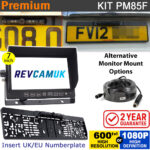 7" Heavy Duty Dash Display + Numberplate Frame Reversing Camera Kit (option of 600TVL or 1080P AHD camera) - PM85F