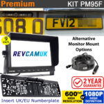 9" Heavy Duty Dash Display + Numberplate Frame Reversing Camera Kit (option of 600TVL or 1080P AHD camera) - PM95F