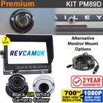 7" Heavy Duty Dash Display + Sony CCD (or optional Sony AHD) White Dome Reversing Camera Kit - PM89D