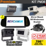 Compact Bracket Parking Camera Kit with 7" Mirror Monitor | PM36