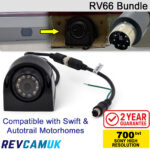 RV66 Compatible Replacement Reversing Camera Bundle with 6-Pin PS/2 Adaptor for Swift & Autotrail Motorhomes | RV66-Bundle