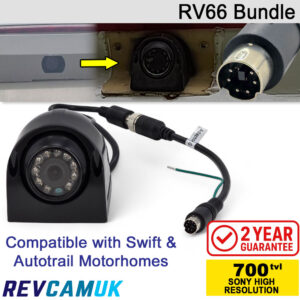 RV66 Compatible Replacement Reversing Camera Bundle with 6-Pin PS/2 Adaptor for Swift & Autotrail Motorhomes | RV66-Bundle