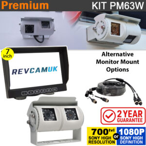 Twin-Lens Bracket Reversing & Driving Camera Kit with 7″ Dash Monitor – Sony CCD or 1080P High Definition Camera | PM63W