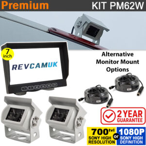 Dual Reversing Camera Kit for Horseboxes, Agriculture & Plant with 7″ Dash Monitor – Sony CCD or 1080P High Definition | PM62W