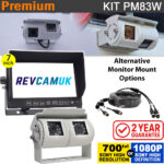 7" Heavy Duty Dash Monitor + Sony CCD (or optional Sony AHD) White Twin Lens Bracket Reversing & Rearview Camera Kit - PM83W