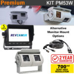 5" Dash Monitor + Sony CCD White Twin Lens Bracket Reversing & Rearview Camera Kit - PM53W